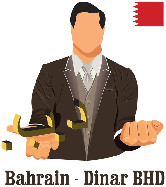 Bahrein (Bahrain) nationale valuta Bahreinse dinar symbool vertegenwoordigt mon — Stockvector