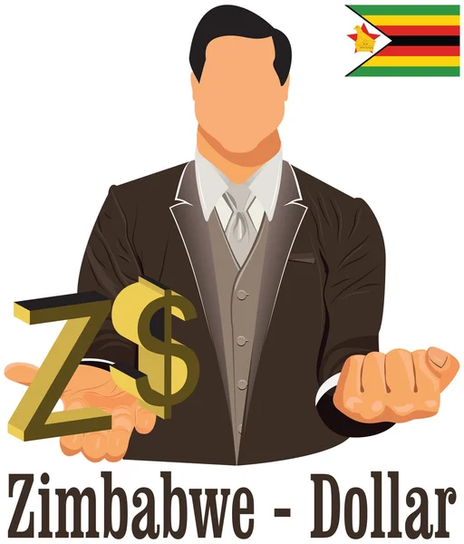 Zimbabwen kansallisen valuutan symboli dollari edustaa rahaa ja — vektorikuva