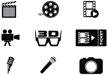 Vektör film ve mikrofon simgeler