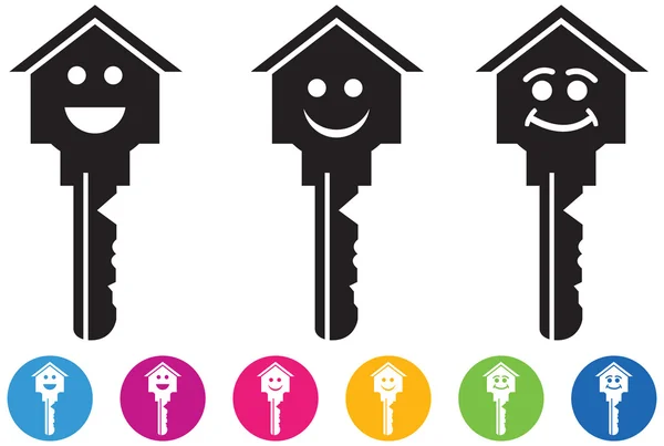 Vektör evi ve tuþu simgelerini ve gülen yüzler ayarla düğmeleri.