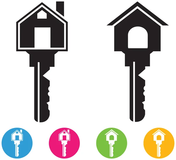 Vector of House and key icons set suited to real estate — Stock Vector