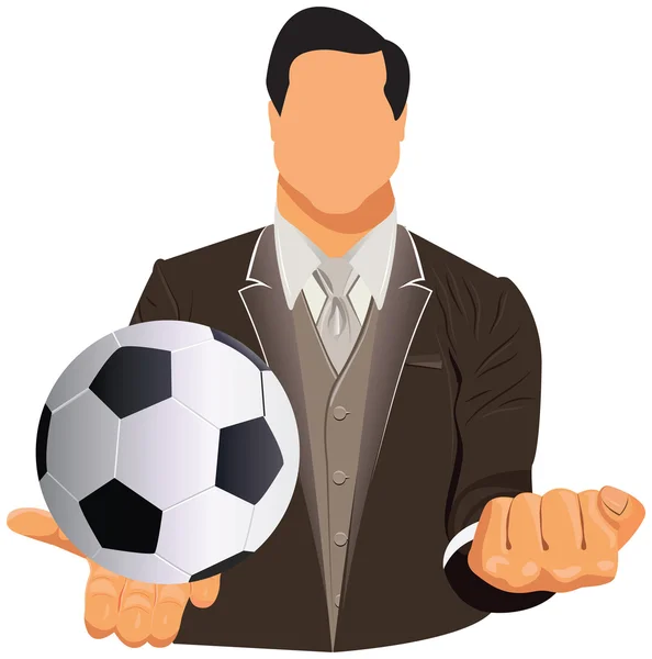 Concept de design vectoriel d'homme d'affaires ou de manager de football — Image vectorielle