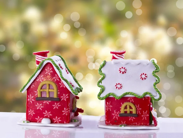 Christmas house decorated with multicolored glaze — Stock Photo, Image