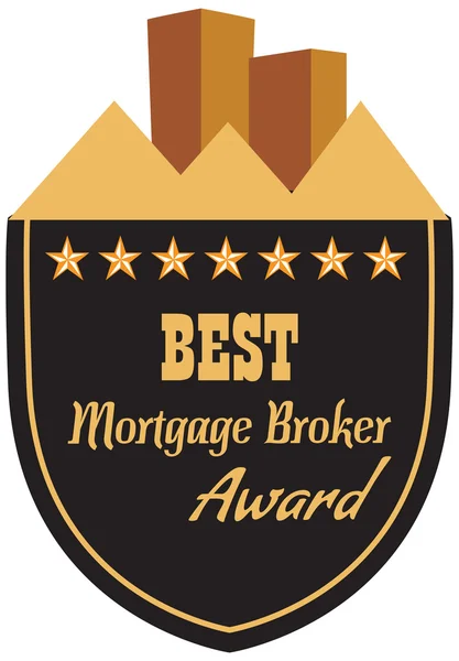 Vector promo label of best mortgage broker agent service award of the year. — Stock Vector