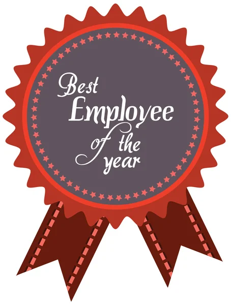 Vector promo label of best employee service award of the year. — Stock Vector