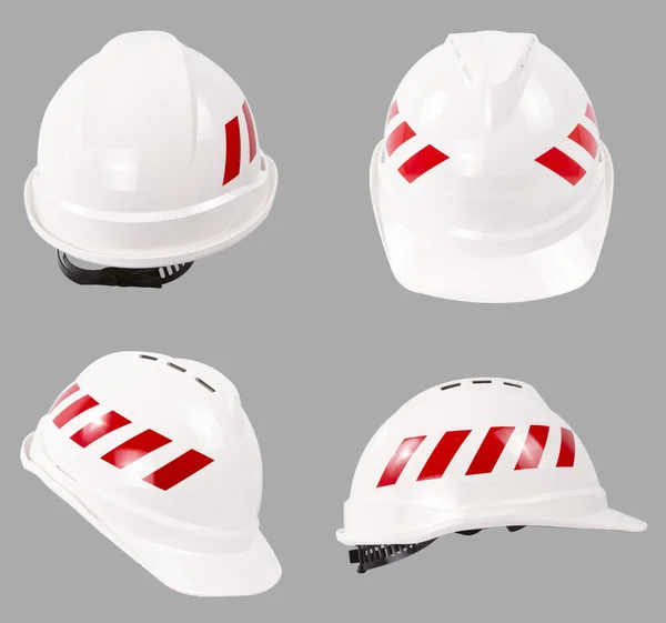 Capacete de segurança branco. Construção chapéu duro . — Fotografia de Stock