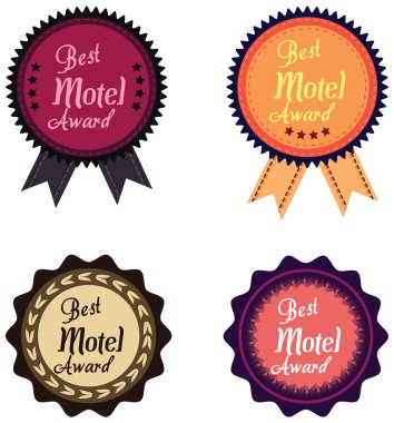 Vektör promo etiket yılın en iyi motel hizmet Ödülü.