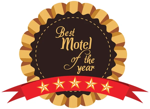 Vector promo label du prix du meilleur service de motel de l'année . — Image vectorielle