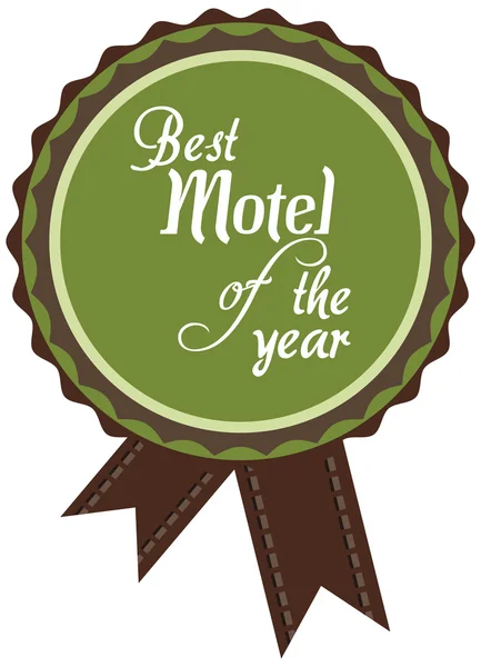 Etichetta promozionale vettoriale del miglior servizio motel dell'anno . — Vettoriale Stock