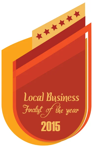 Vector Promo Label als bester Finalist des Jahres für lokale Unternehmen 2015 ausgezeichnet. — Stockvektor