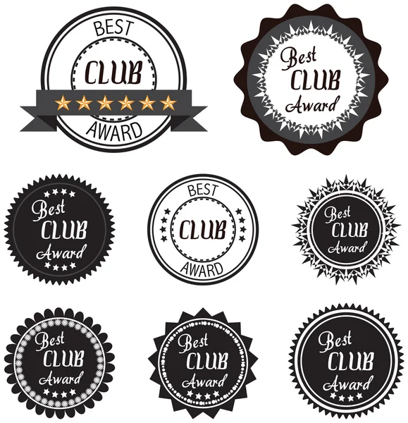 Vector Promo Label of Best of Year Auszeichnung für Club. — Stockvektor