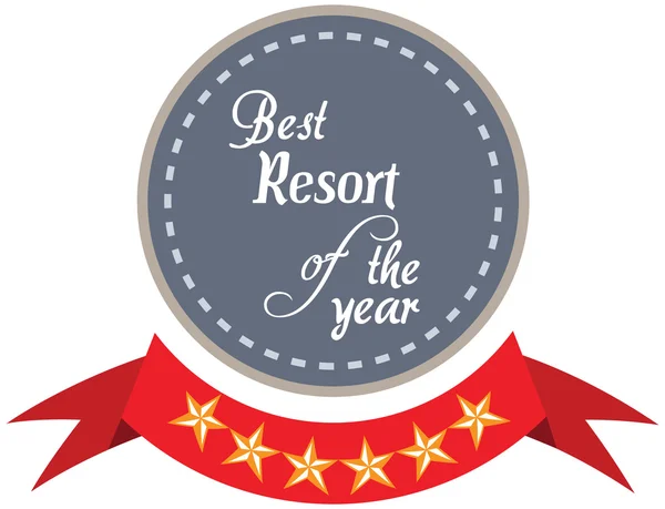 Vector promo label van beste resort toekenning van het jaar. — Stockvector