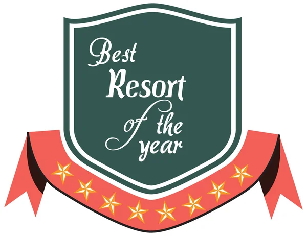 Vector promo label of best resort award of the year. — Stock Vector