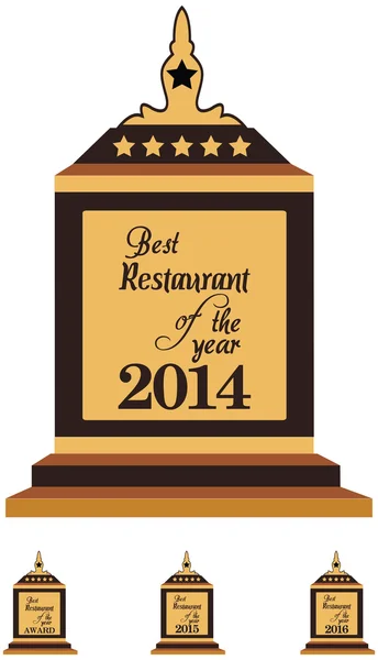 Vektor-Promo-Label für den Preis für das beste Restaurant des Jahres. — Stockvektor