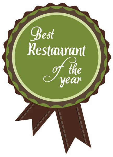 Etiqueta promocional vectorial del premio al mejor restaurante del año . — Vector de stock