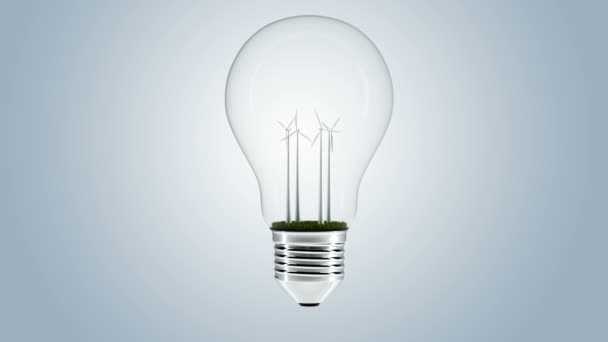 Turbine eoliche in una lampadina — Video Stock