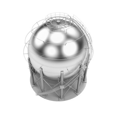Beyaz arka plan üzerinde yalıtılmış depolama lpg tankı