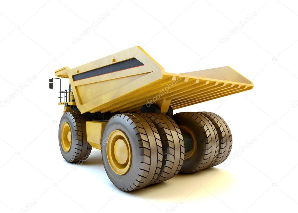 Dumper industrial truck isolated at the white background 