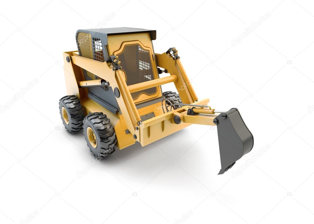 Small construction utility vehicle isolated on white