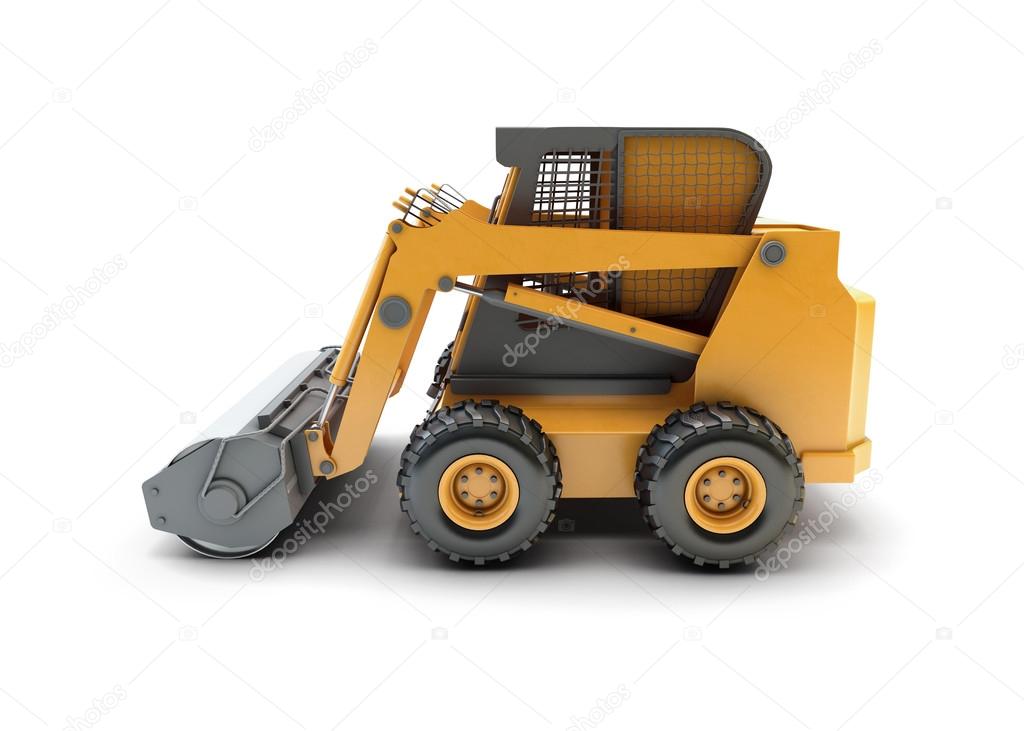 Small construction utility vehicle isolated on white