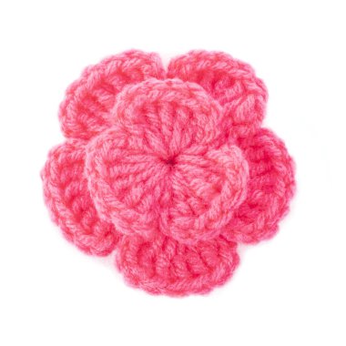 Bir Pembe Örülmüş Çiçek Beyazın üstüne