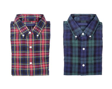 Ekose gömlekler beyaz izole