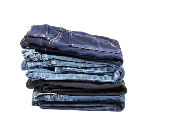 Pila di jeans — Foto Stock