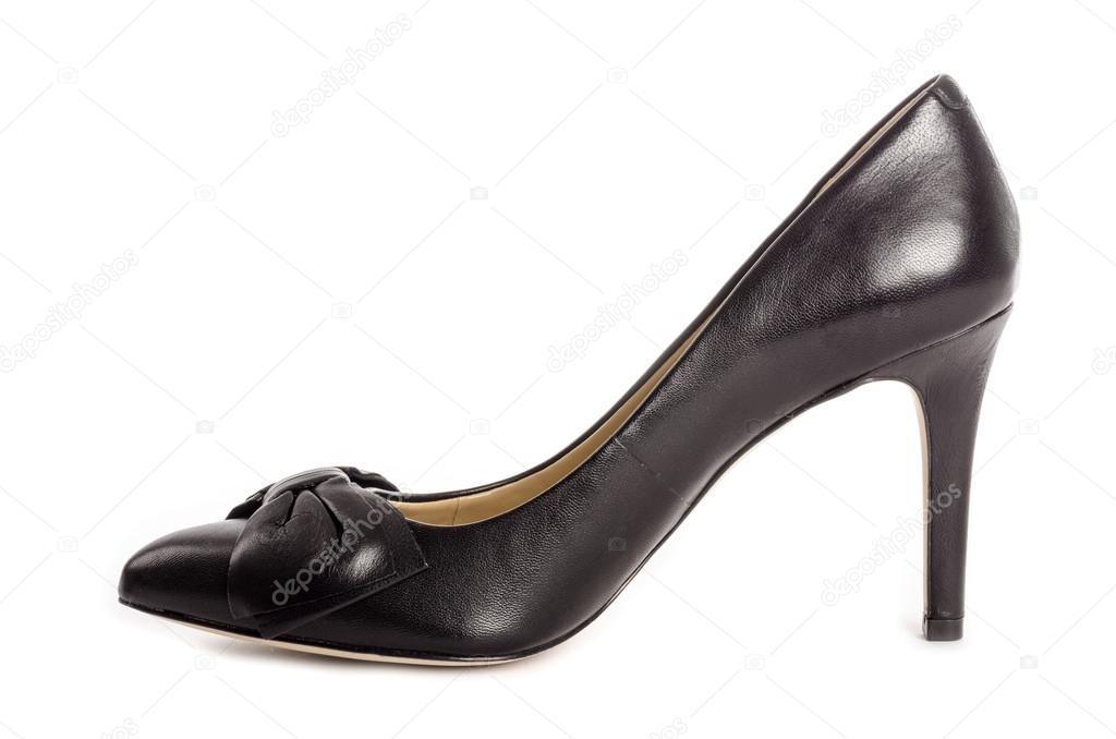 Black High Heel Shoes Isolated on White