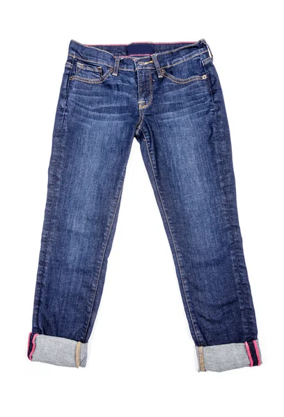 Bijgesneden Jeans geïsoleerd op wit — Stockfoto