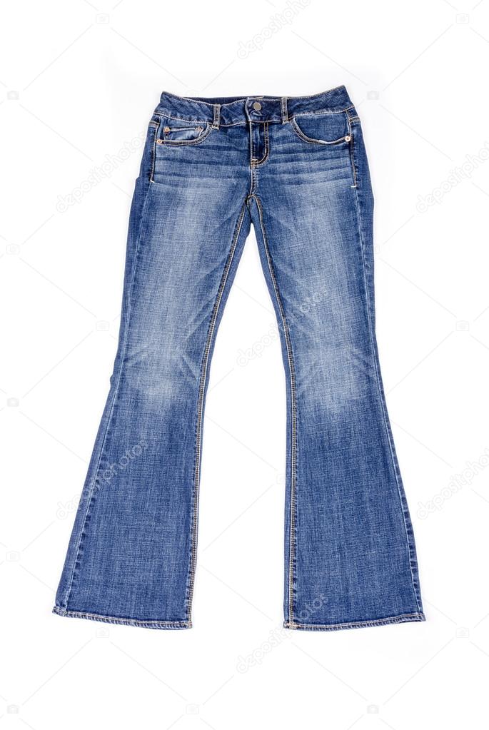 Women's Boot Cut Jeans Isolated on White