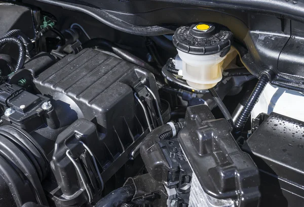 Brake Fluid Reservoir Under the Hood of a Car — Stock Photo, Image