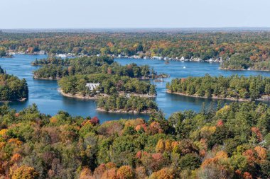 View of Islands From Thousand Islands Tower on a Sunny Autumn Day