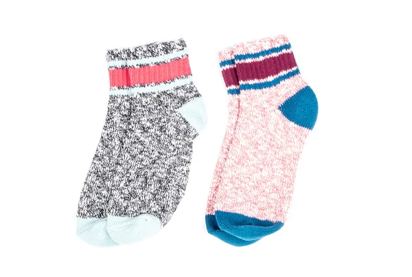 Colorful Cotton Ankle Socks Isolated on White — Stock Photo, Image