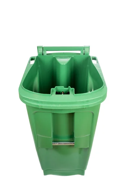 Green Compost and Recycle Bin Isolated on White — Stock Photo, Image