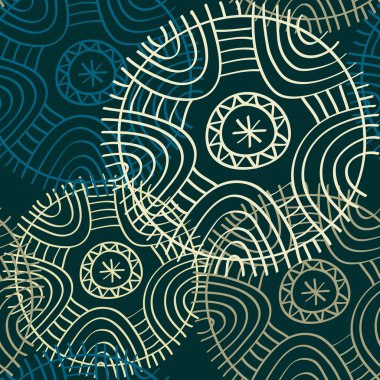 Daire Dikişsiz desen sonsuz vektör Tekstil