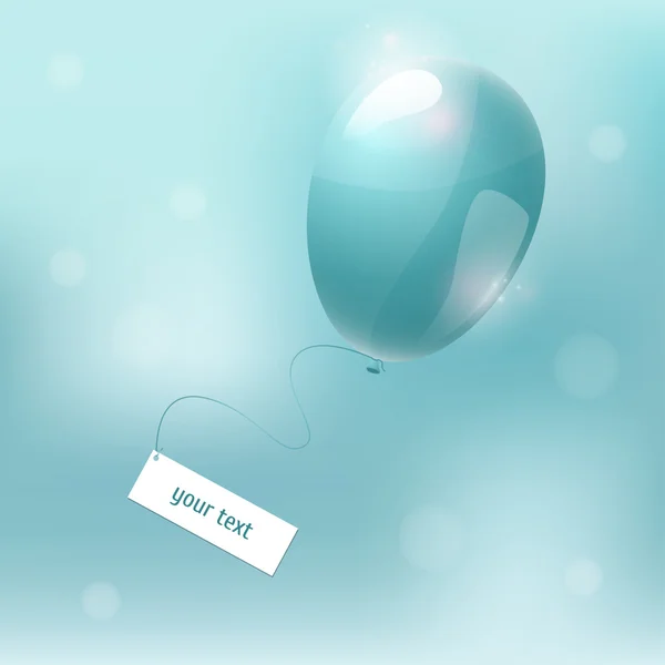 Balón. Vzduchu míč modrý vektor. — Stockový vektor
