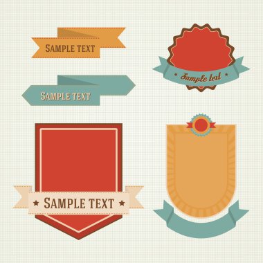 Vintage, retro düz rozetleri, küme etiketleri
