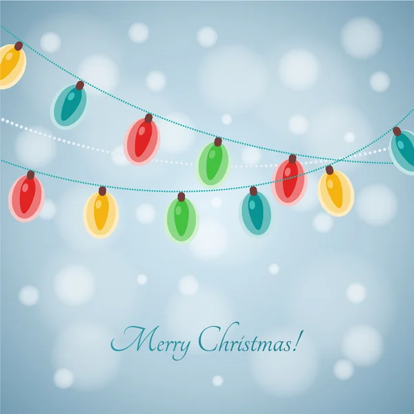 Luces de Navidad de colores brillantes. Vector — Vector de stock