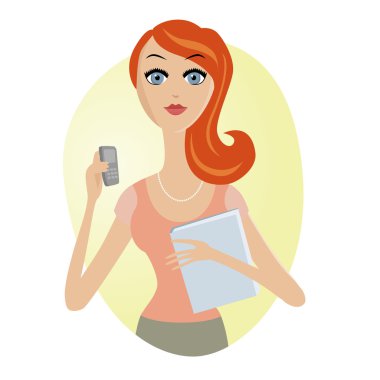 çekici genç kadın zarif office giysili