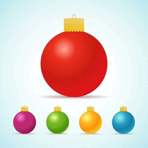 Ensemble de boules de Noël de couleur — Image vectorielle