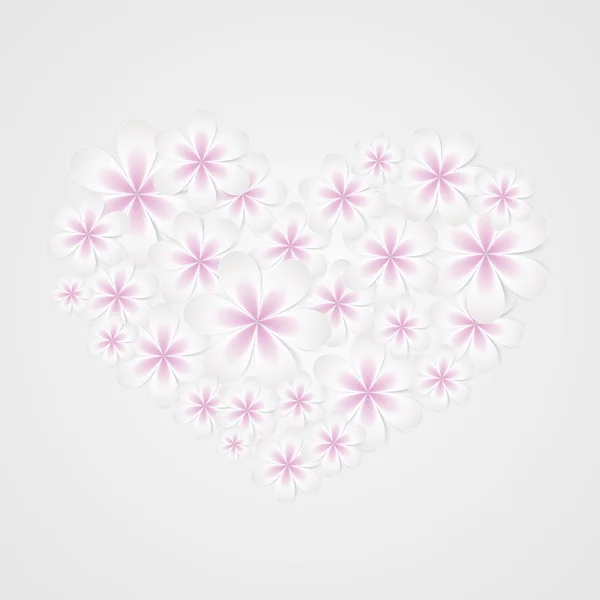 Forme de coeur floral — Image vectorielle