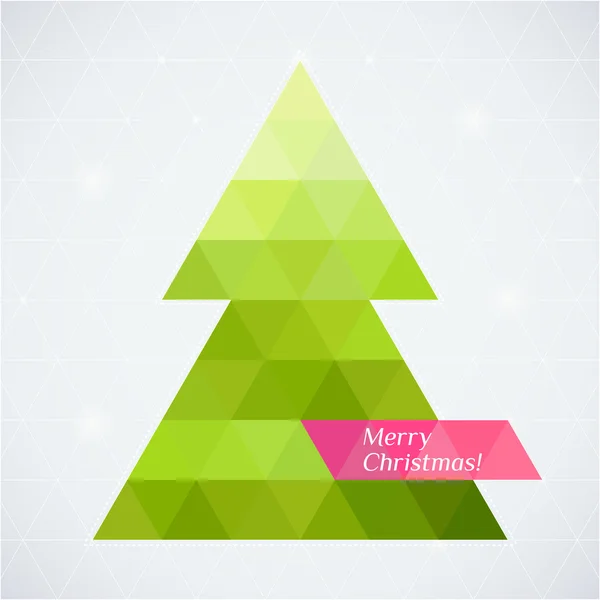Vektor Weihnachtsbaum Dreieck Hintergrund Karte — Stockvektor