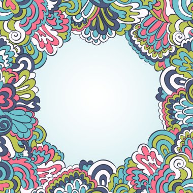 Çerçeve çiçek koleksiyonu. Cute retro çiçek kartları