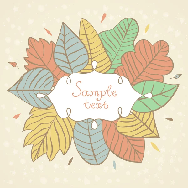 Vector herfst blad floral frame sjabloon — Stockvector