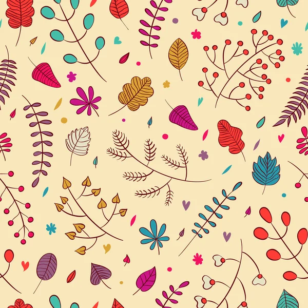 Vector conjunto de otoño hojas dibujadas elementos de diseño — Archivo Imágenes Vectoriales