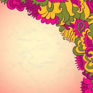 Doğu tarzı çiçek süs çerçeve.