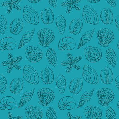 Deniz kabukları sorunsuz doku arka plan desen
