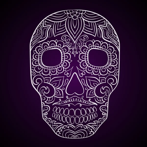 Skull with Vector art — Stock Vector