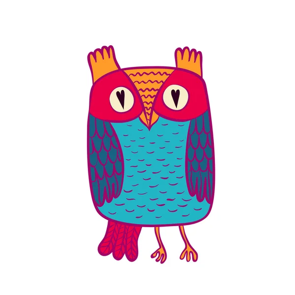Vector illustration of Shaped and ornamental owl. — Stock Vector