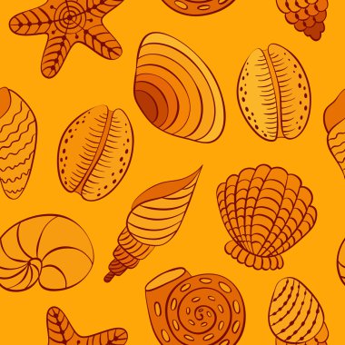 Nautilus kabuğu. Vektör seamless modeli.